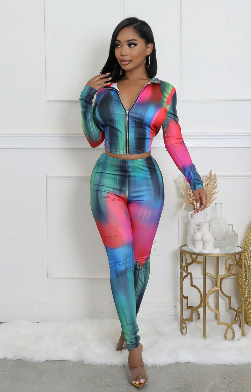Printed Slim Fit Two Piece Set