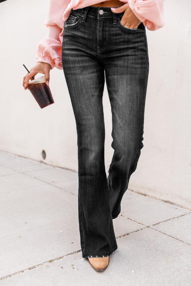 High Waist Stretch Flared Pants