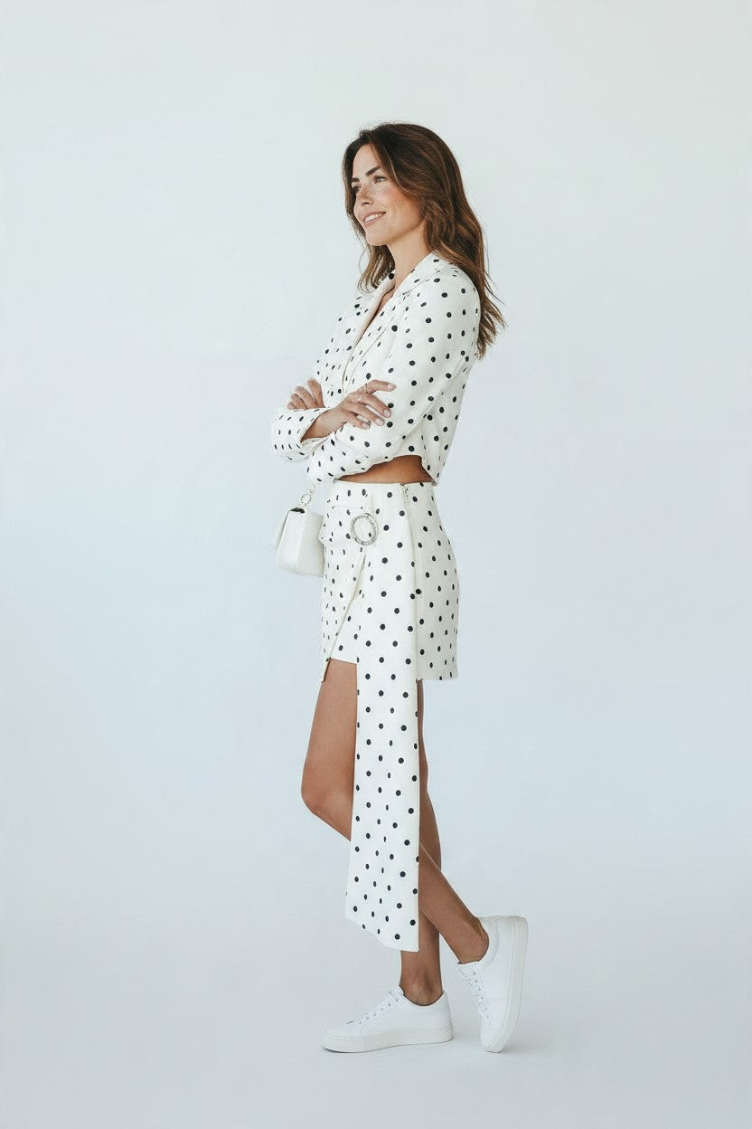 Polka Dot Two Piece Skirt Set