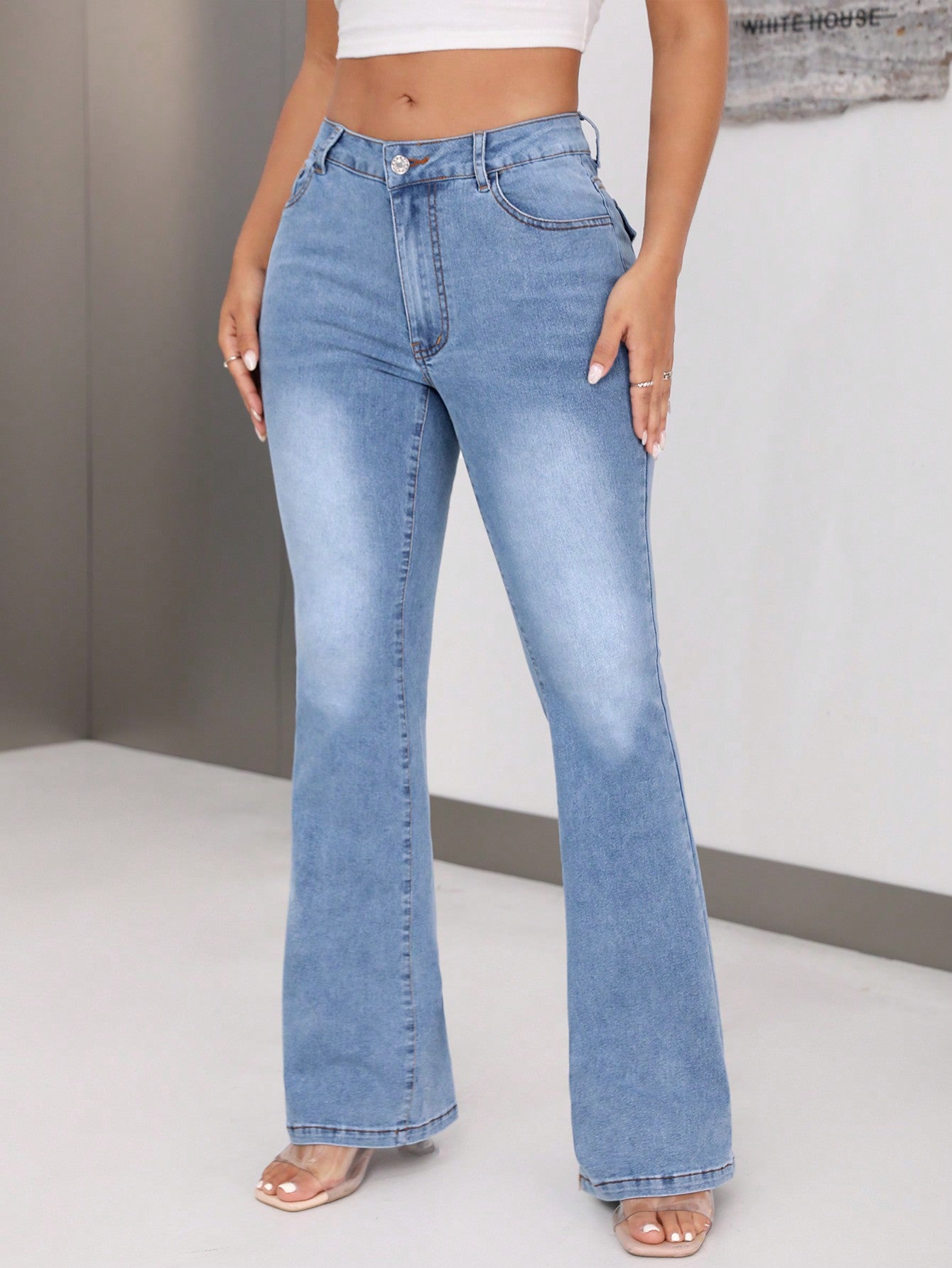 Straight Leg Slimming High Elastic Jeans