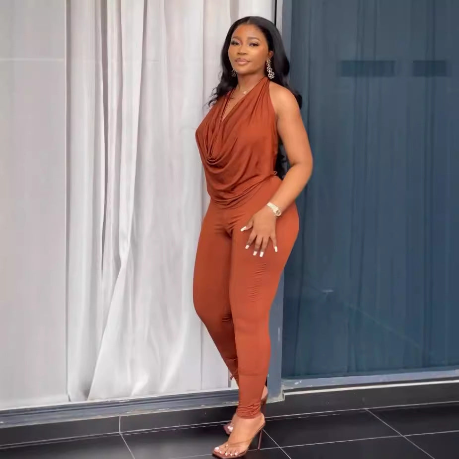 Halter Backless Two Piece Set