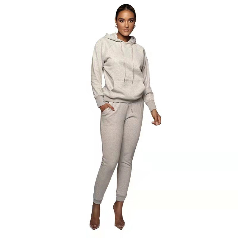 Pullover Pocket Long Sleeve Sweater Set