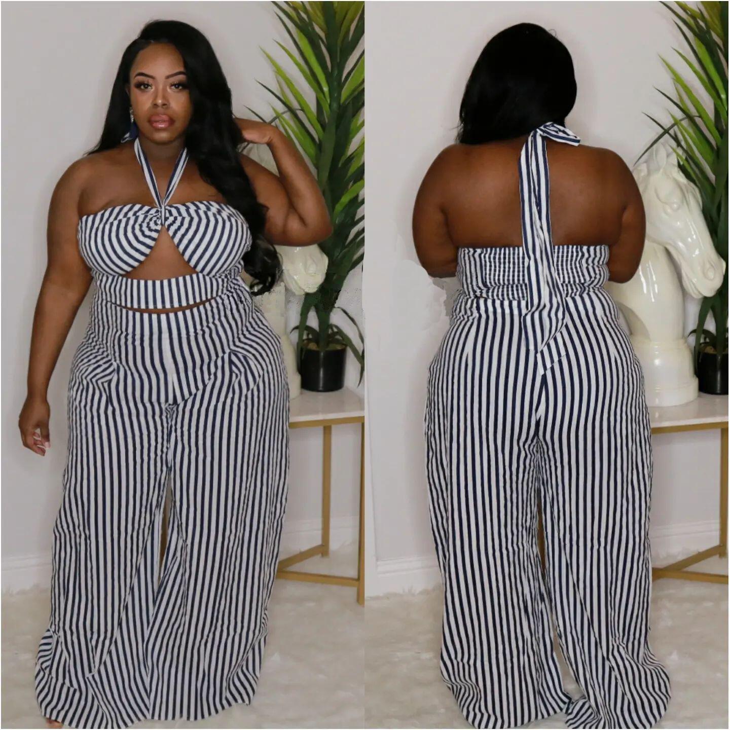 Black White Stripes Two-Piece Set