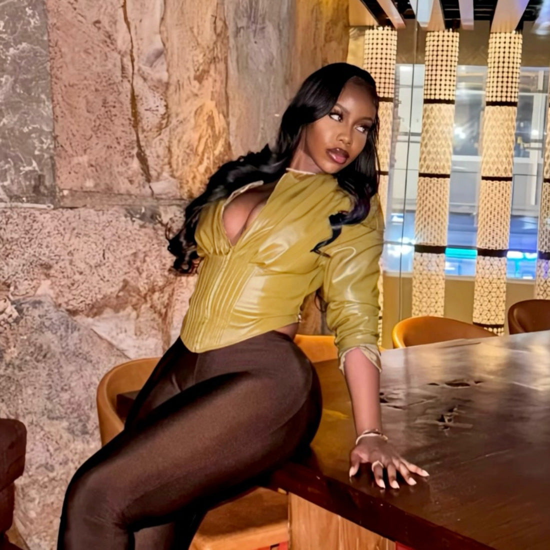 Faux Leather Short Coat