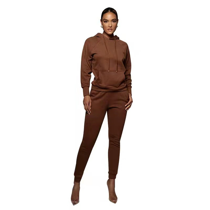 Pullover Pocket Long Sleeve Sweater Set