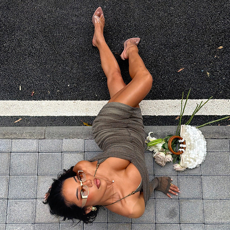 Tube Top Halter Mesh Dress