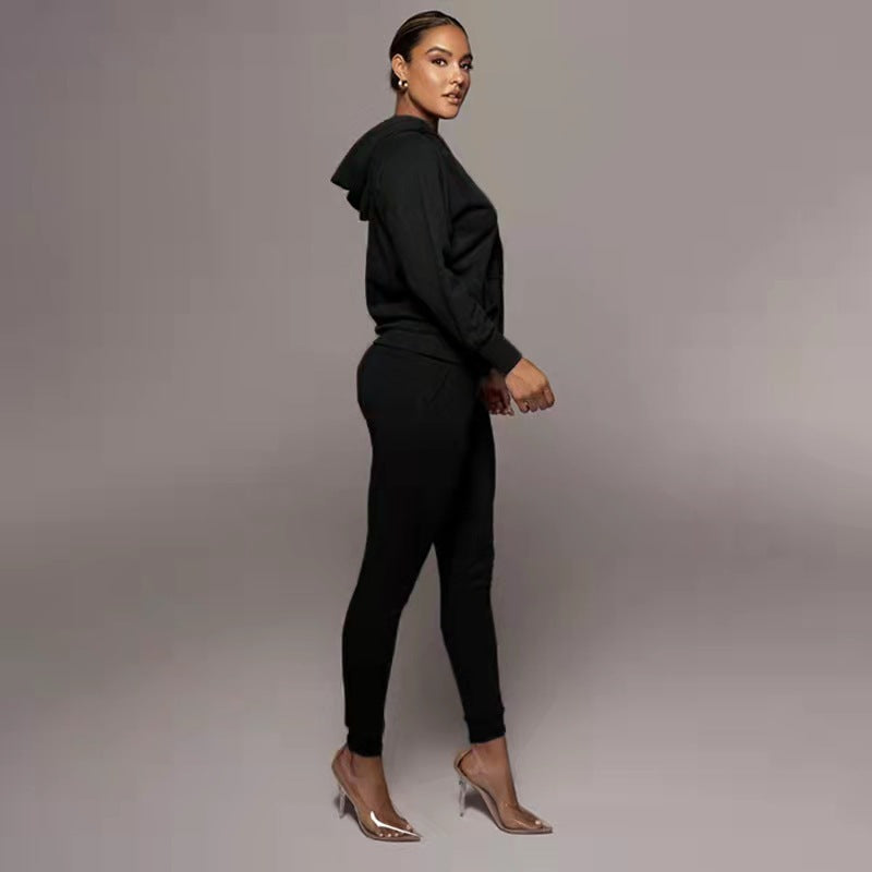 Pullover Pocket Long Sleeve Sweater Set