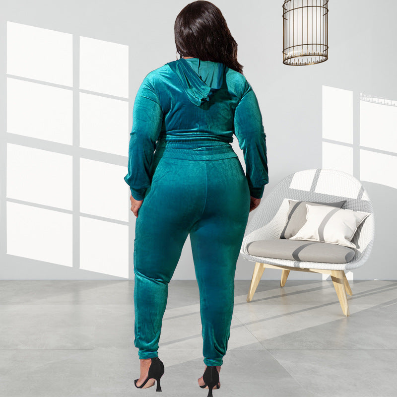 Velvet Slim Fit Two Piece Set