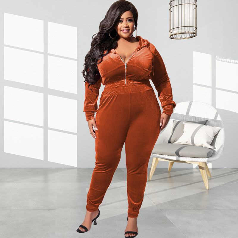 Velvet Slim Fit Two Piece Set