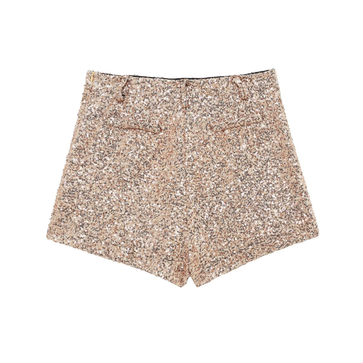 Sequin Mid Waist Casual Shorts
