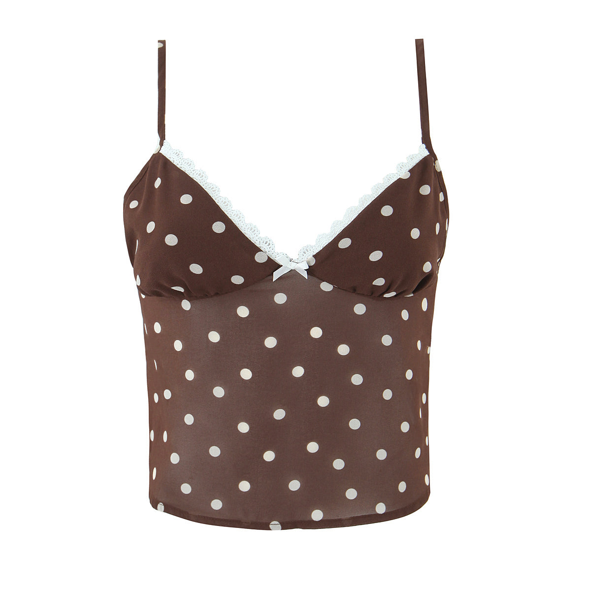 Lace Polka Dot Ruffled Skirt Set