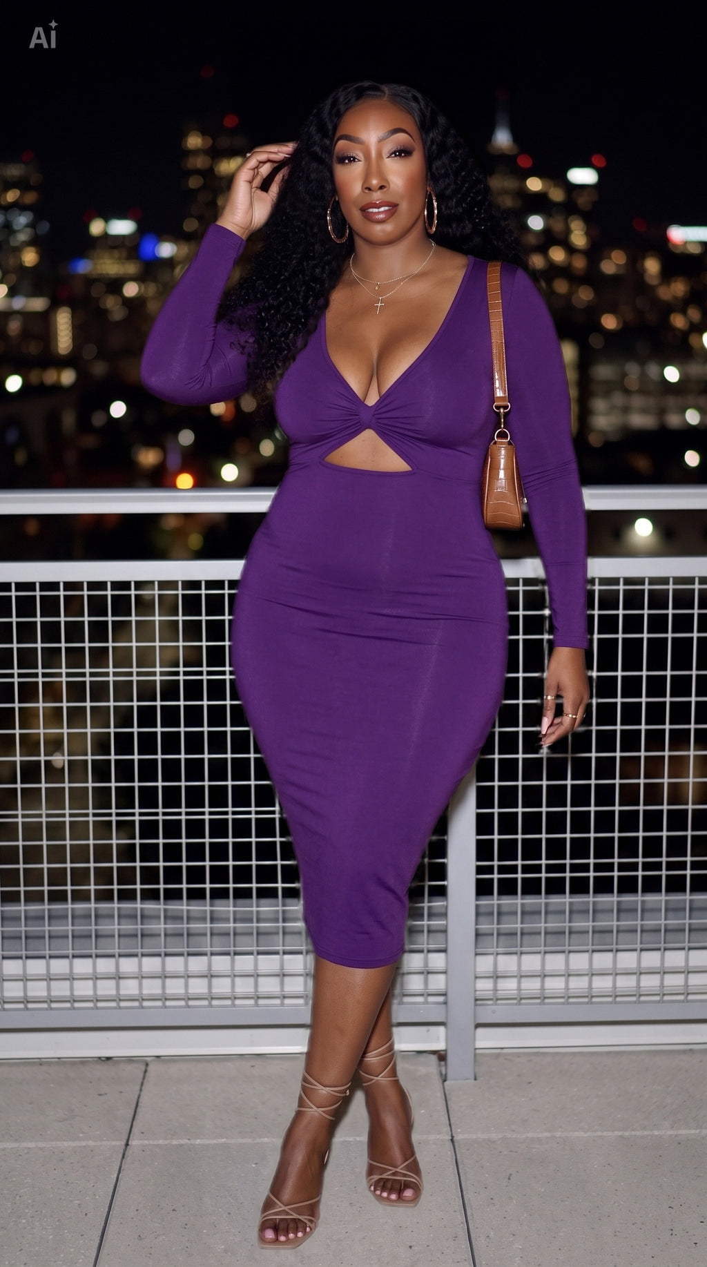 Bow Cropped Solid Color Dress