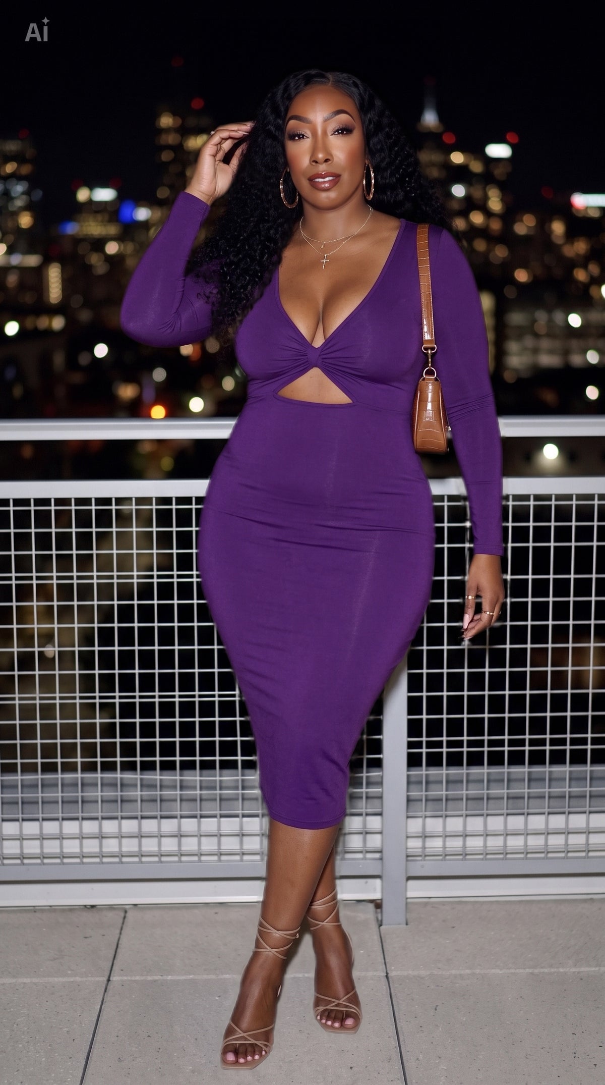 Bow Cropped Solid Color Dress
