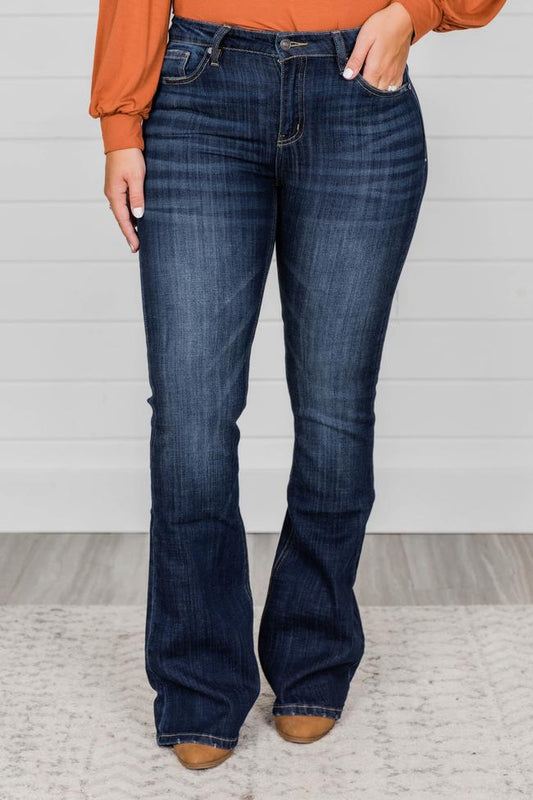 High Waist Stretch Flared Pants
