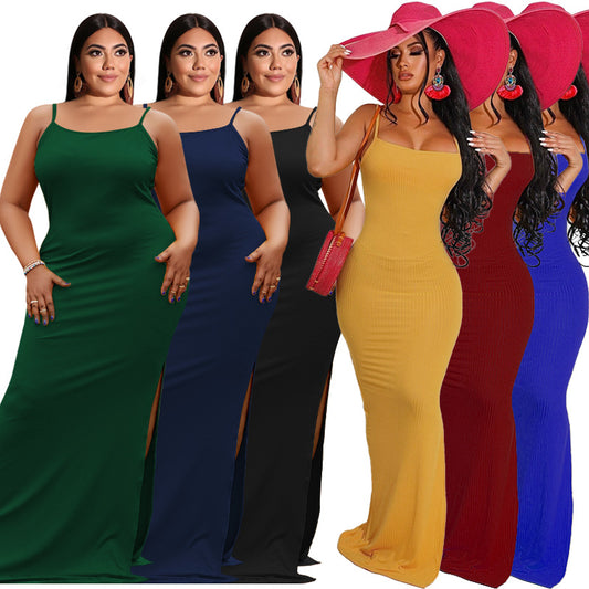 Sunken Sleeveless Split Dress