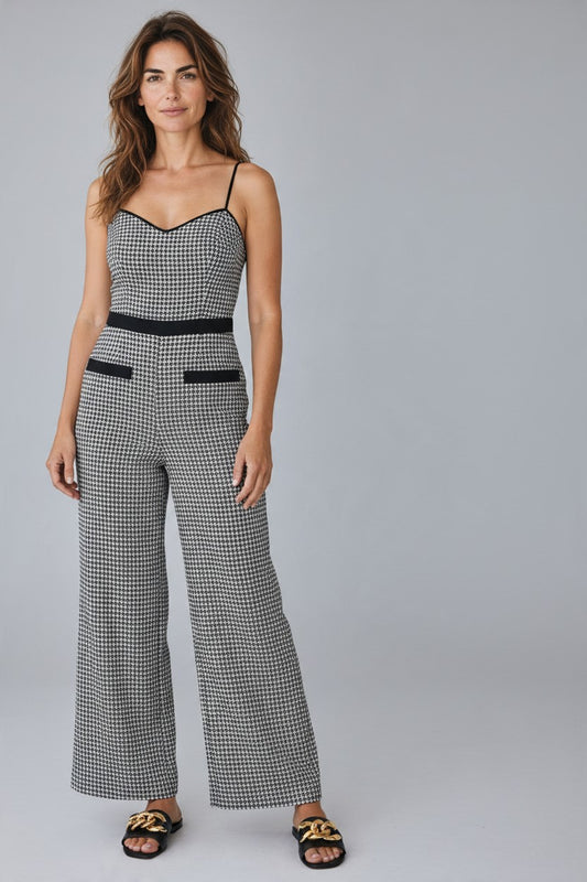 Side Zipper Contrast Color Jumpsuit