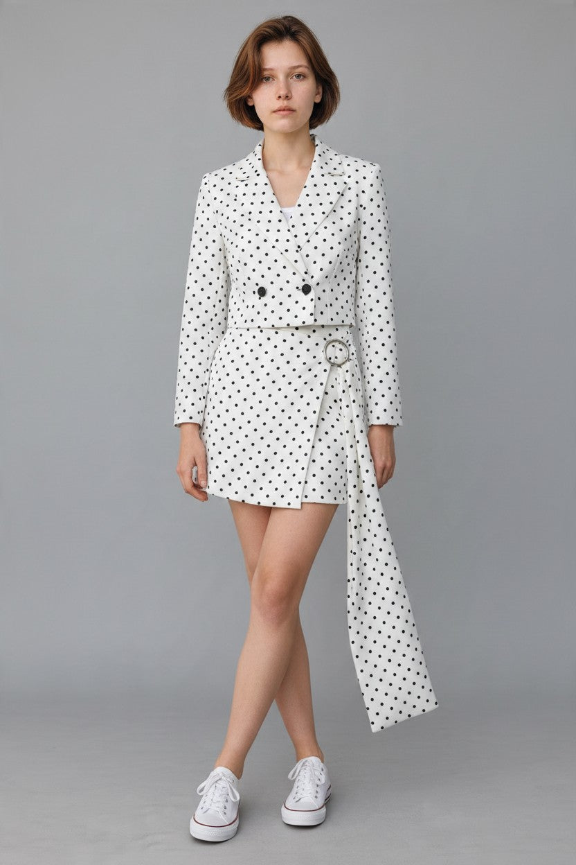 Polka Dot Two Piece Skirt Set