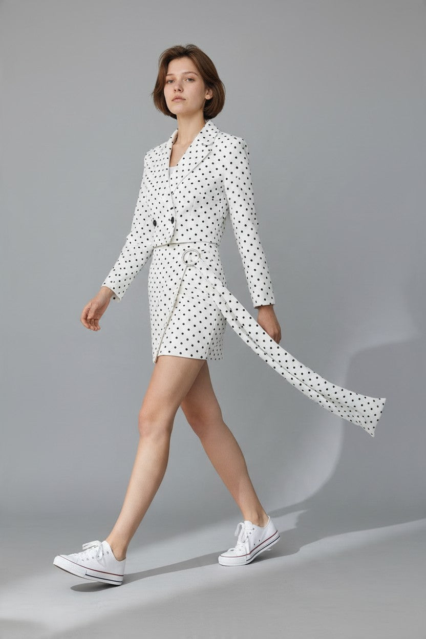 Polka Dot Two Piece Skirt Set