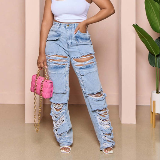Ripped Washed Jeans