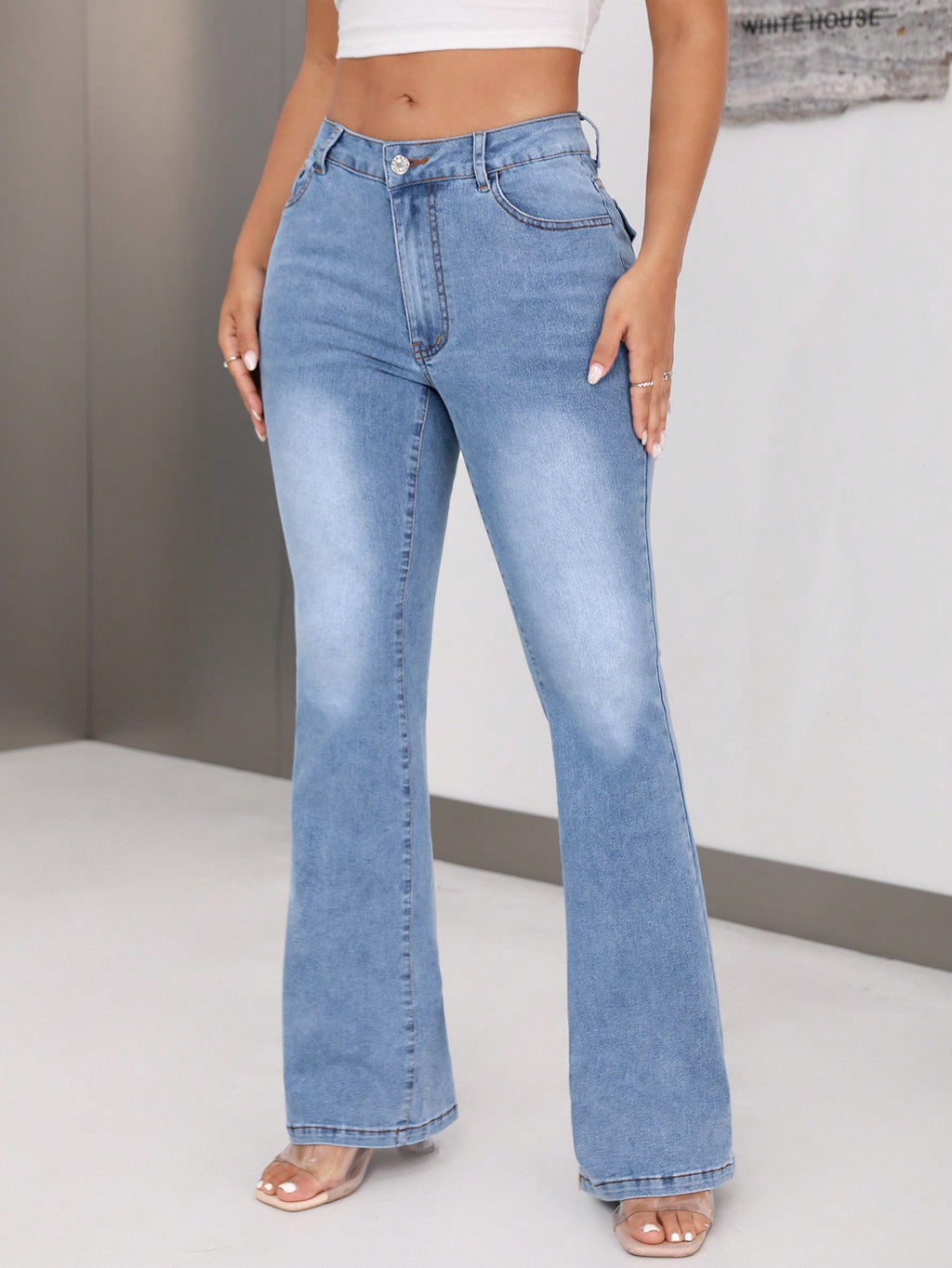 Straight Leg Slimming High Elastic Jeans