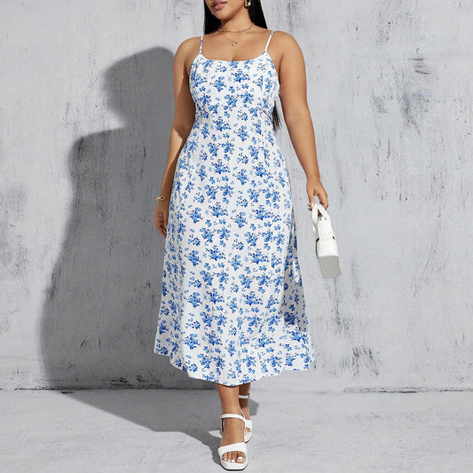 High Waist A Line Halter Dress