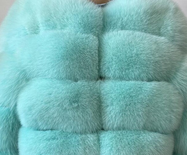Faux Fur Hooded Mid-Length Coat