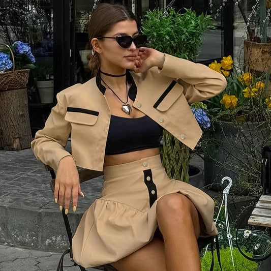 Windbreaker Two Piece Skirt Set