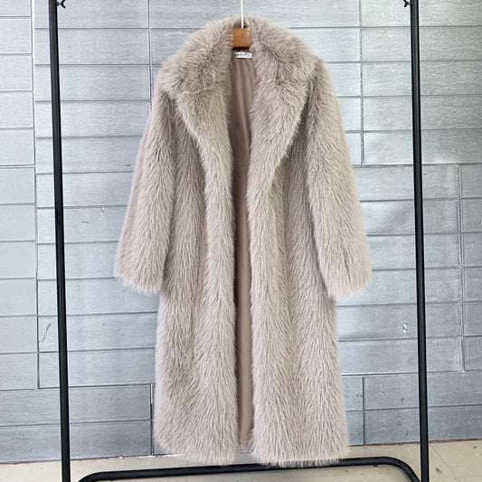 Long Toka Collar Faux Fur Coat