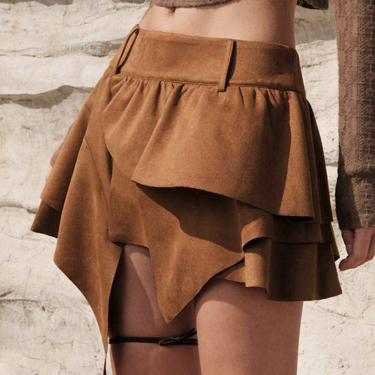Retro Irregular Asymmetric A line Skirt Women