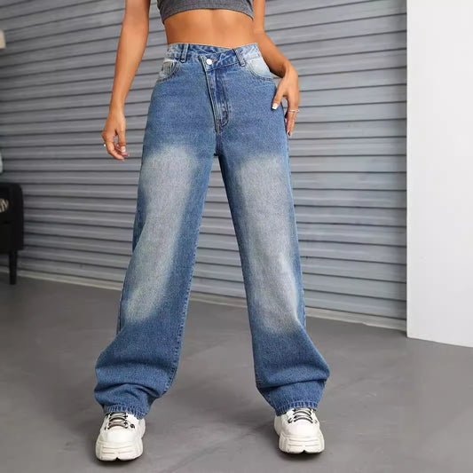Wide Leg Slimming Straight Jeans