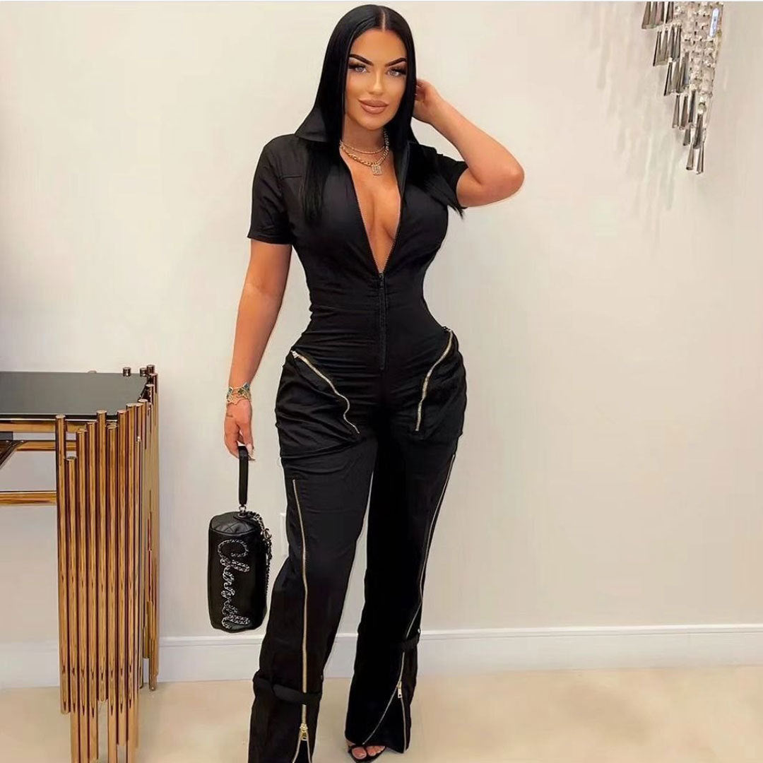 Zipper with Pockets Jumpsuit