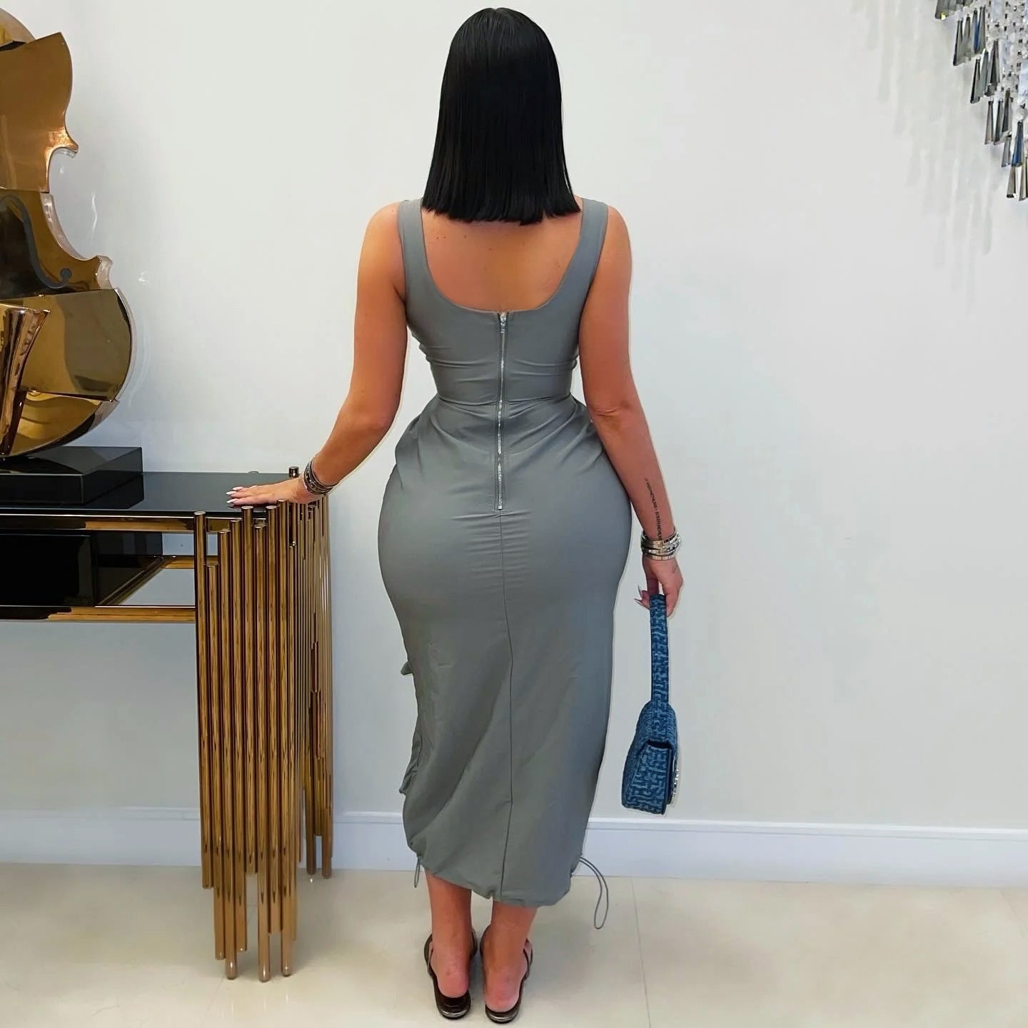 Cargo Pocket Vest Dress