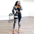 Printed Stretch Stripe Two Piece Set