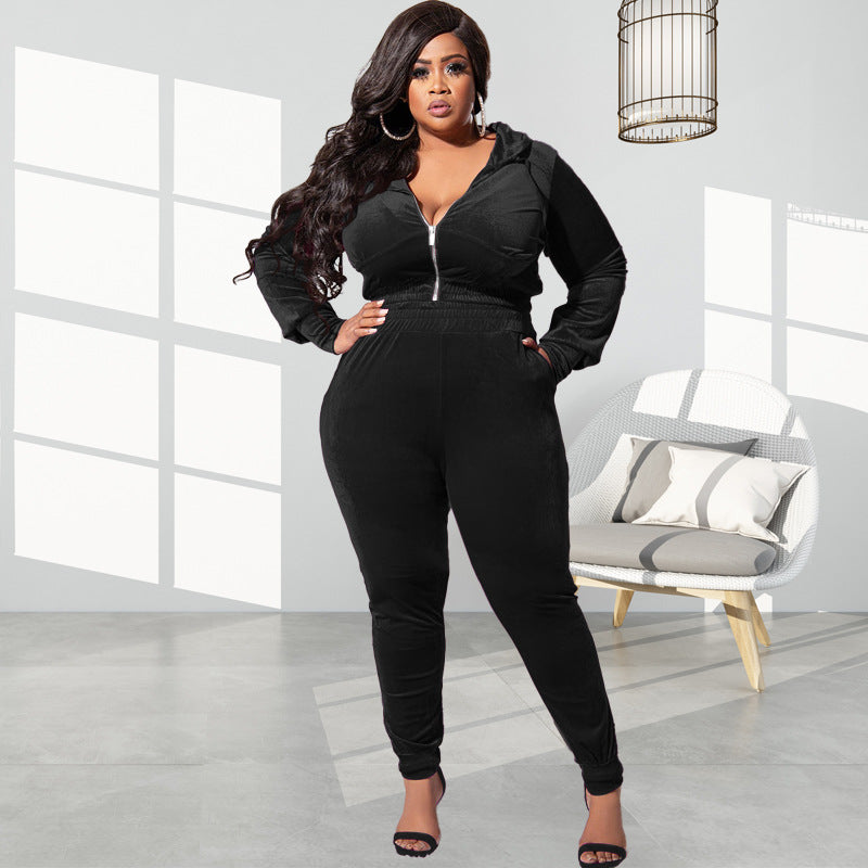 Velvet Slim Fit Two Piece Set