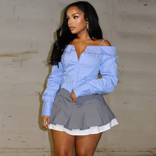 Long Sleeve Off The Shoulder Shirt