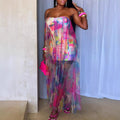 See Through Stretch Mesh Dress