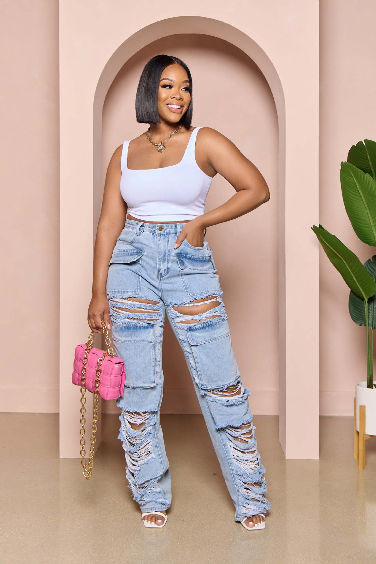 Ripped Washed Jeans