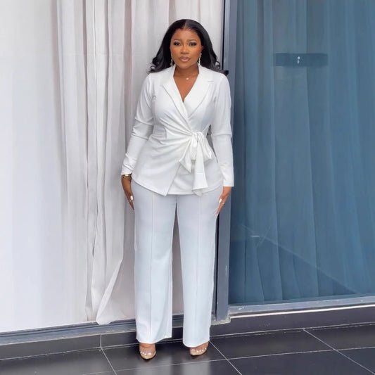 Wide Leg Pants Two Piece Set