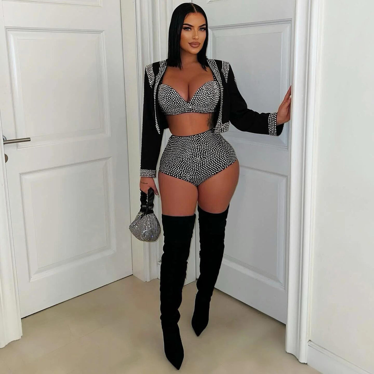 Elegant Rhinestone Three Piece Set