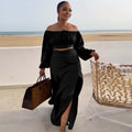 Wrapped Lantern Sleeve Two Piece Set
