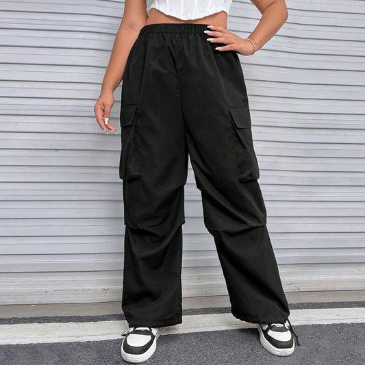 Elastic Waist Casual Cargo Pants